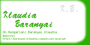 klaudia baranyai business card